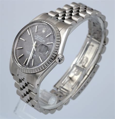 rolex gray tapestry datejust|Rolex Datejust wrist watch.